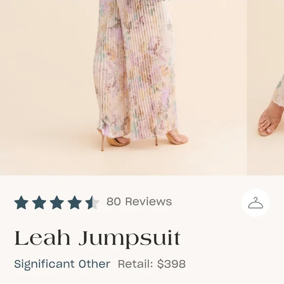 Significant Other Floral Pleated Jumpsuit with Dramatic Sleeves